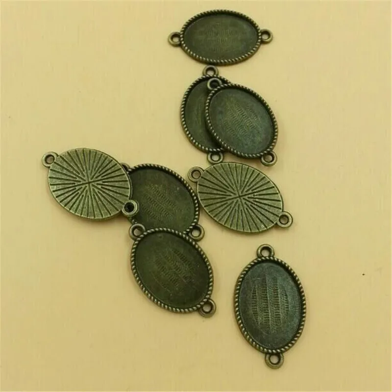 

Antique Bronze Silver Cameo 18x13mm Cabochon Setting Base Blank Setting Tray Zinc Alloy Diy Charm Pendant 10pcs T104