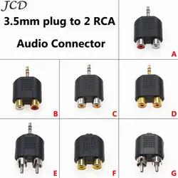 JCD 1 шт. мм 3,5 мм штекер 2 RCA Женский Джек 3,5 К AV аудио разъем 2 в 1 стерео гарнитура двойной трек наушников аудио адаптер