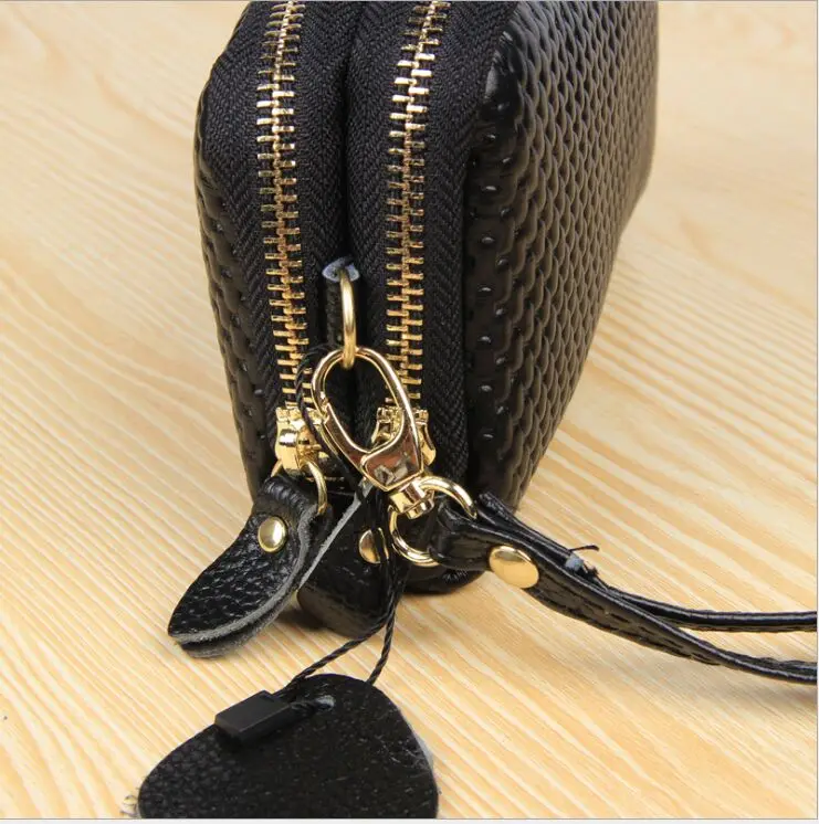 Long Women Wallet Genuine Leather 2 layers Zipper Wristlet Bag Big Capacity Lady Clutch Coin Purse Mobile phone bag Long Women Wallet Genuine Leather 2 layers Zipper Wristlet Bag Big Capacity Lady Clutch Coin Purse Mobile phone bag