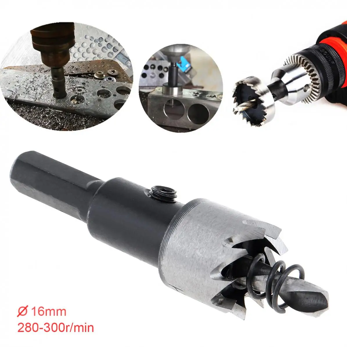  16mm HSS Drill Bit Hole Saw Twist Drill Bits Cutter Power Tool Metal Holes Drilling Kit Carpentry T