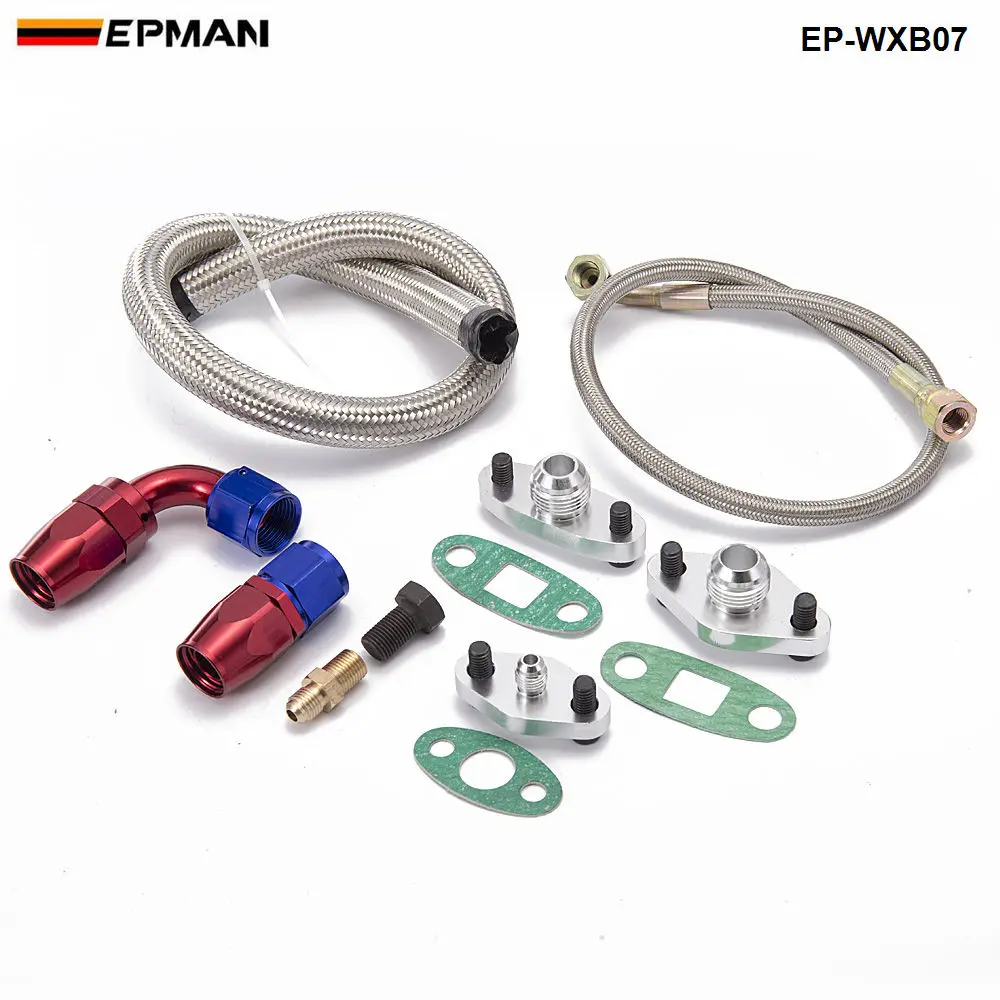 For Toyota Supra 1JZGTE 2JZGTE 1JZ/2JZ Single Turbo Oil Feed Line Flange Kit EP-WXB07