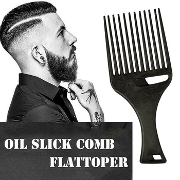 

Flat Comb Dyeing Coloring Brush Flattoper Crew Cut Cropped Oil Slick Hair Style Hairbrush Fork Comb Insert Afro Hair Carbon 1058
