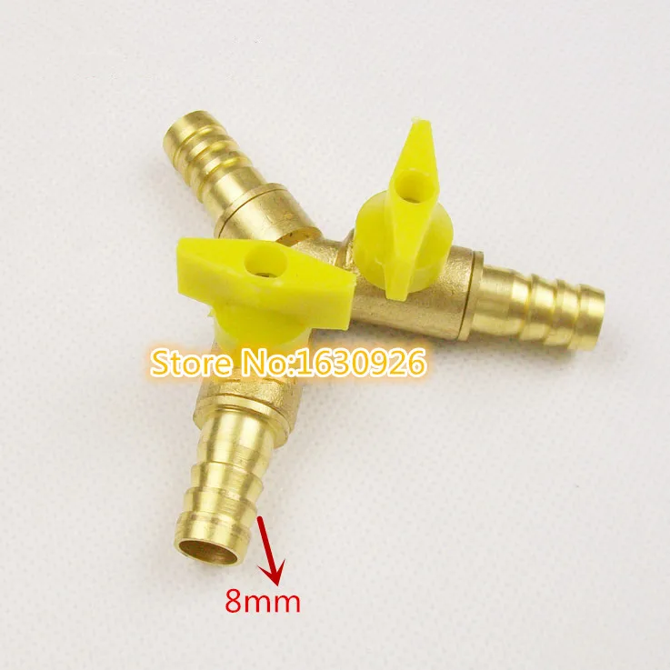 Y Type Gelijke Slang Weerhaken Drie Vorken 8mm 10mm Verbinding messing