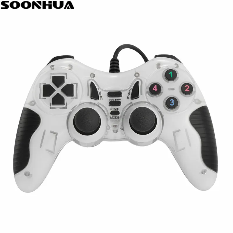 USB Non slip Gamepad Handle Game Controller Joystick Support Double