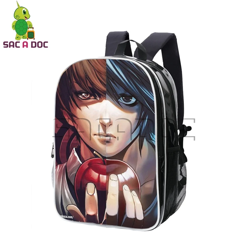 

Anime Death Note L Light Kira Split Backpack Pu Leather Backpack Women Men School Backpacks for Teenage Boys Girls Travel Bag