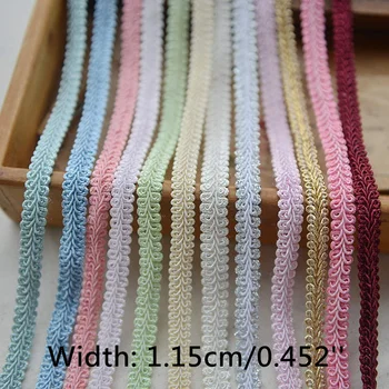 

5 Yards Colourful Braided Lace Ribbon DIY Clothes Accessories Craft Sewing Curve Lace For Bags/Dress Appliques Gold/Sliver