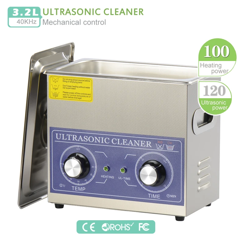

3.2L Ultrasonic cleaner 120W Heater & timer 220V 110V 40KHZ EU US Household washing machine glasses,Ornaments,Watches,dentures