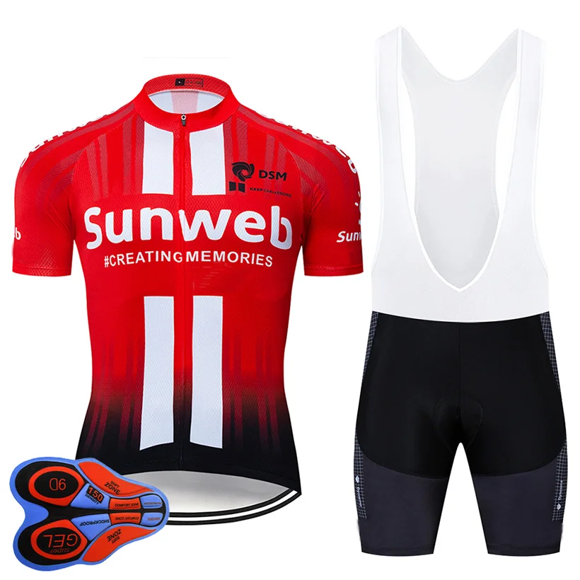 

2019 Pro Team sunweb red Cycling Jersey 9D Bib Set Bicycle maillot breathable MTB quick dry bike clothing Ropa ciclismo gel pad