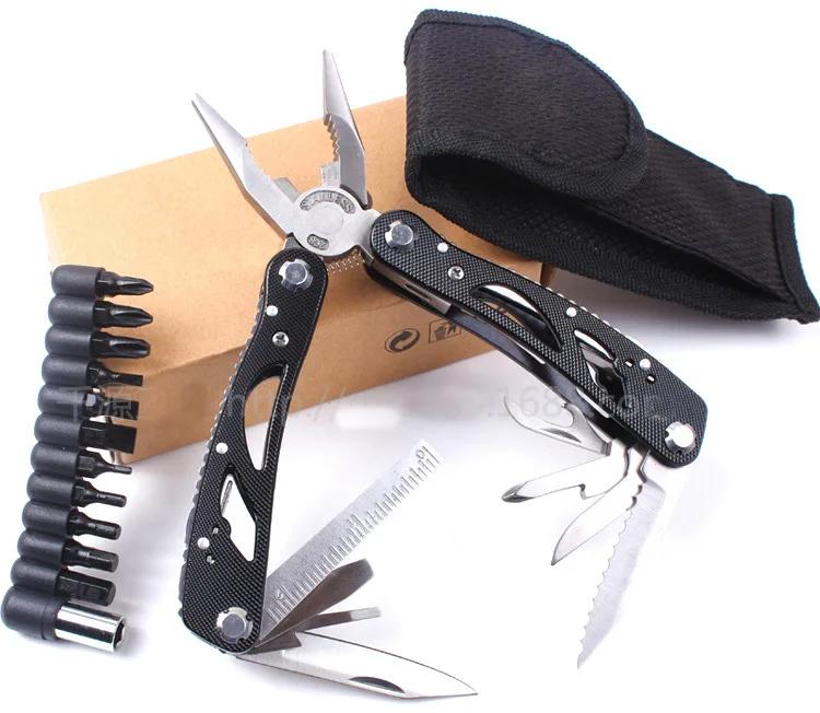 تصميم جديد workpro 15 في 1 قسط جيب multitool مع غمد سكين منشار مفك مقص أدوات