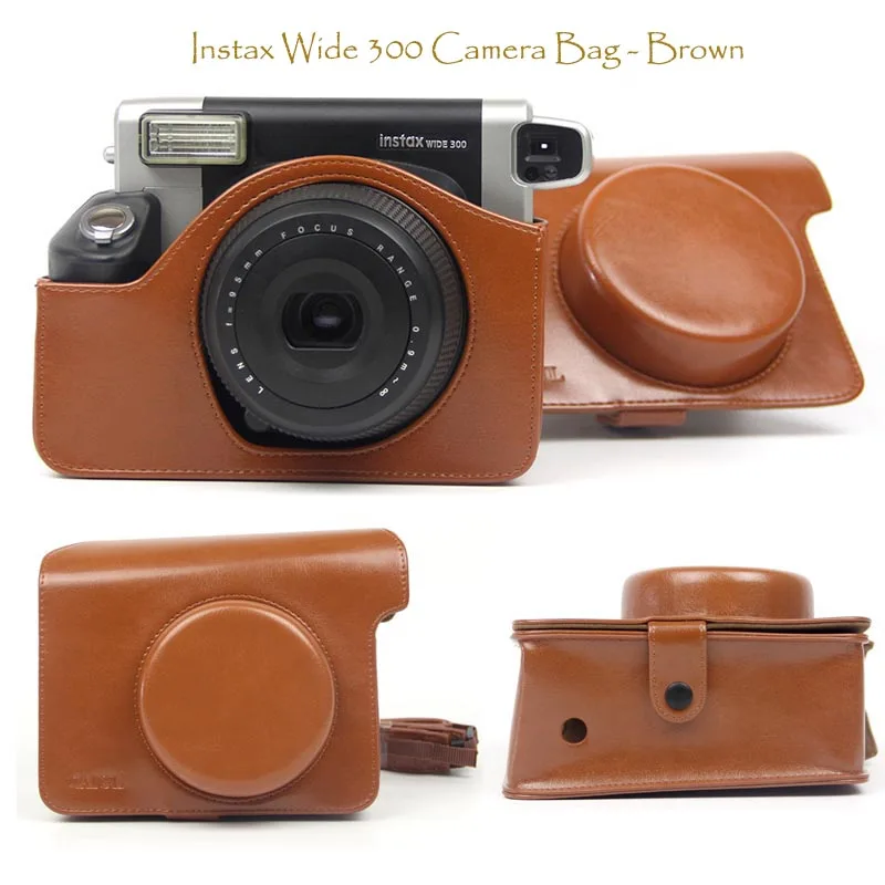 Для Fujifilm Instax Wide 300 мгновенный чехол для камеры, качественная сумка из искусственной кожи, 3 цвета-розовый, коричневый и черный