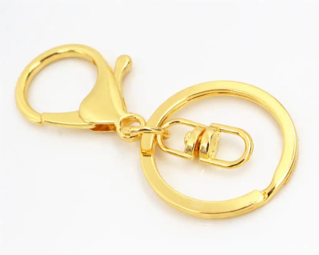 5 шт./лот 30 мм кольцо для ключей длиной 70 мм популярное классическое 8 цветов с покрытием Застежка-карабин цепочка для ключей изготовление ювелирных изделий для брелка - Цвет: M1-28 Gold