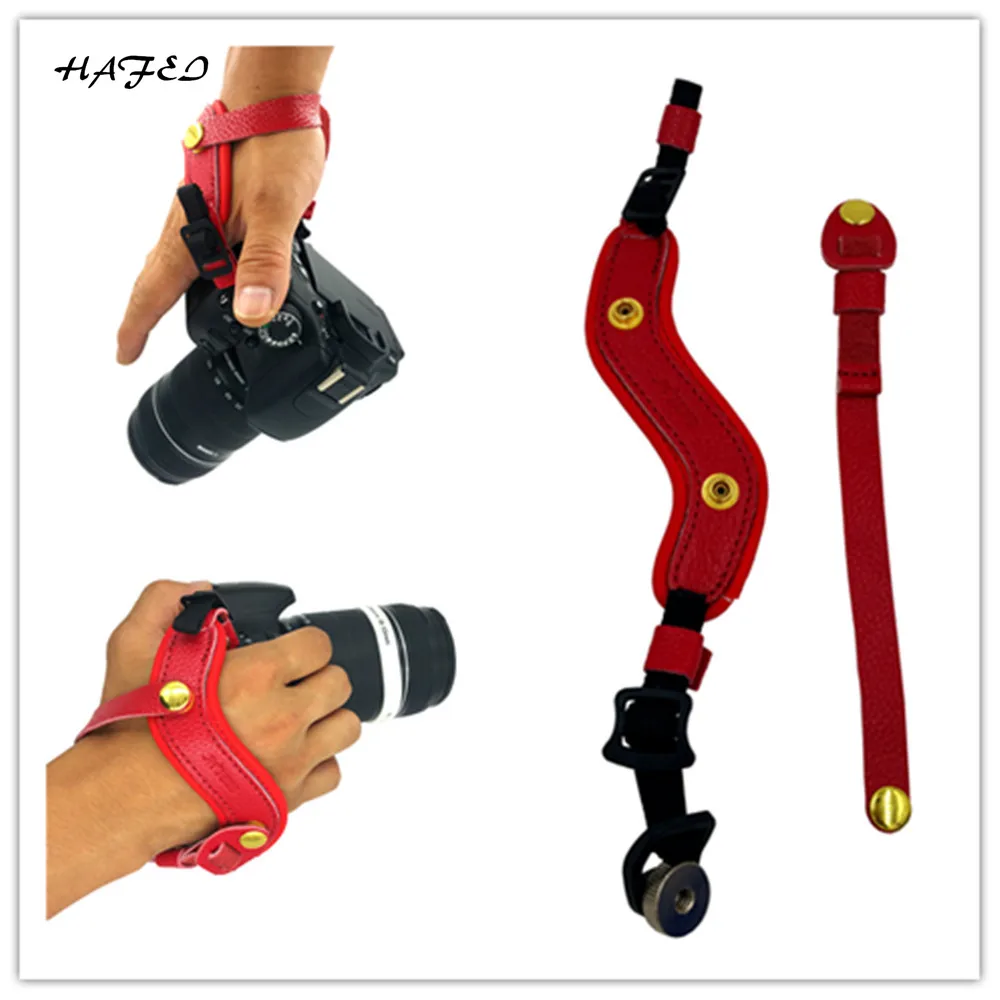 

DSLR Camera Real Leather Grip Wrist Strap Soft Hand Grip Universal for Canon Nikon D5000 D3200 Sony Olympus Camera