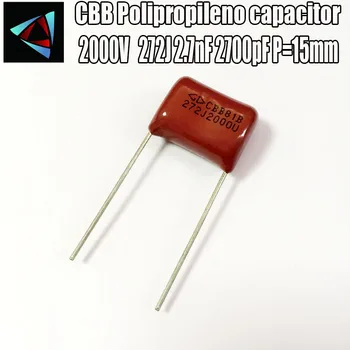 

6PCS 2000V 2KV 272J 2.7nF 2700pF P15 Polypropylene film capacitor pitch 15mm