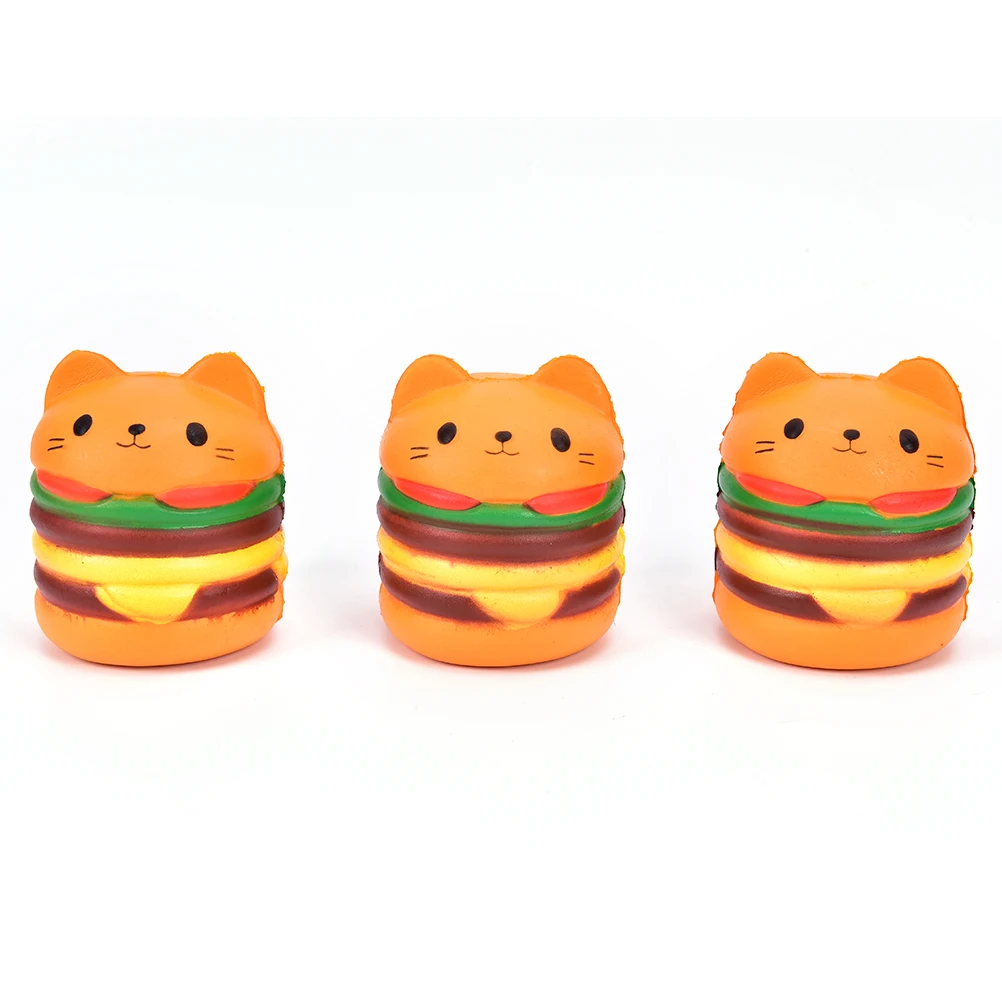 Милый Кот гамбургер стресса мягкая игрушка каваи Burger Cat замедлить рост ослабитель Исцеление Antistrss игрушки коллекция моделирование