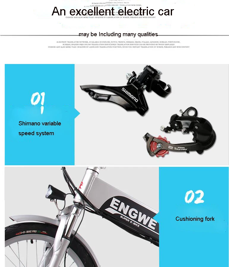 Sale Electric Bike 48V12.5A Lithium Battery 20inch Aluminum Folding Electric Bicycle 500W Powerful e bike Mountain/ Snow beach ebike 18