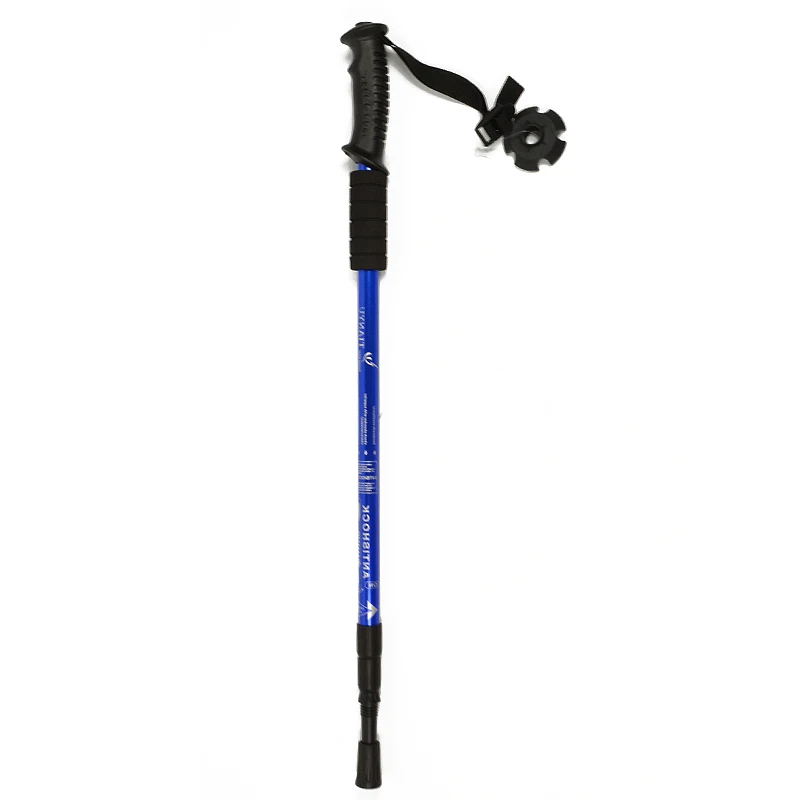 De aluminio recto agarre caminar al aire libre de senderismo viajando escalada caminar Protector 3-sección ajustable bastones De aluminio recto agarre caminar al aire libre de senderismo viajando escalada caminar Protector 3-sección ajustable bastones