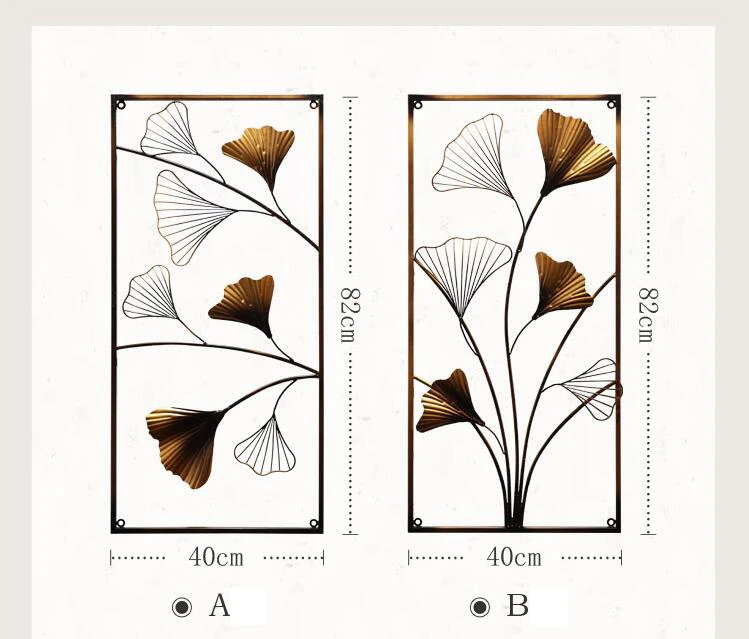 Китайский металлический полый лист гинкго офис Лаки Фэн-шуй украшения Ремесло дома гостиной стены диван ТВ фон фрески украшения