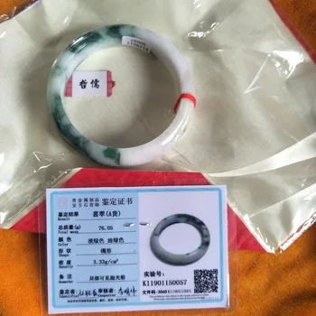 

Zheru Jewelry Natural Jadeite Bracelet Natural Light Blue Green Spot 54-62mm Female Princess Bracelet A Class A Certificate...