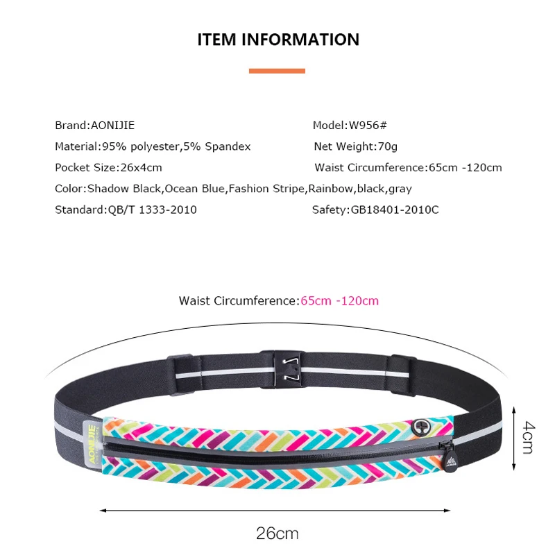 AONIJIE Adjustable Slim Running Waist Belt Jogging Bag Fanny Pack Travel Marathon Gym Workout Fitness 6.8in Phone Holder AONIJIE Adjustable Slim Running Waist Belt Jogging Bag Fanny Pack Travel Marathon Gym Workout Fitness 6.8in Phone Holder