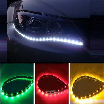 

30cm Car Flexible LED Strip Light High Power 12V 11.8" 15SMD Waterproof LED Daytime Running Light Decorative Car DRL Wh
