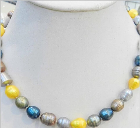 

Free shipping >>@ >809 NEW 10-11MM NATURAL TAHITIAN MULTCOLOR PEARL NECKLACE 18