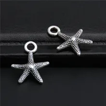 50pcs Silver Color Starfish Charms Pendant For Necklace Bracelets Jewelry Making Diy Handmade Craft A2775