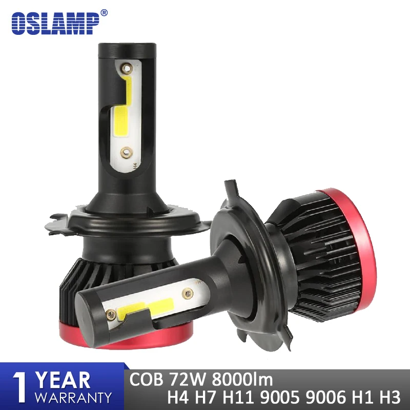 Oslamp P6 H4 H7 H11 H1 9005 9006 Автомобильный светодиодный головной светильник лампы 72 Вт 6500 к