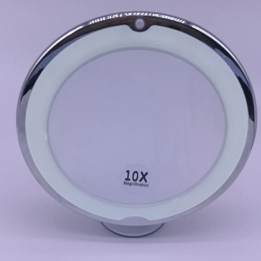 

Locking Suction Travel Bright Rotation Lightweight Battery Operated 10X Magnifying LED Lights ABS Space Saving Makeup Mirror