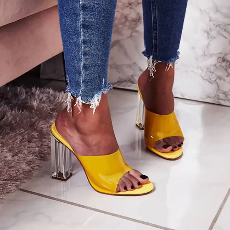 clear mules size 11