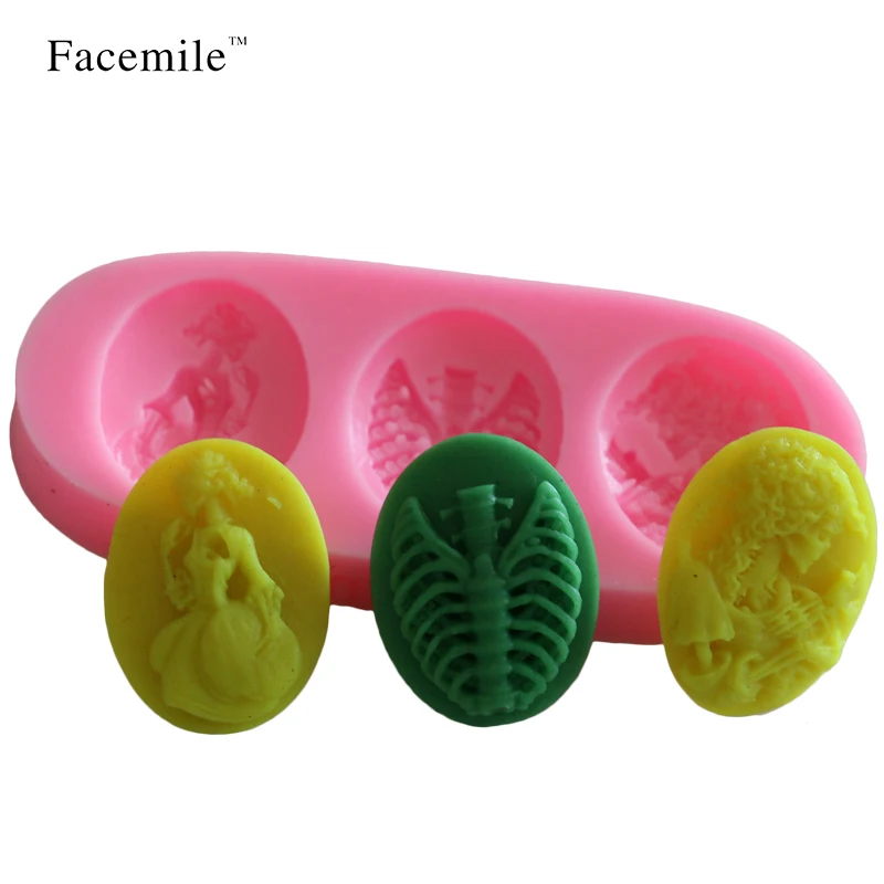 

Facemile Halloween Skeleton Skull Shaped Silicone Chocolate Candy Jelly Mould Witch StyleFondant Gift Mold Baking Tools 50-239
