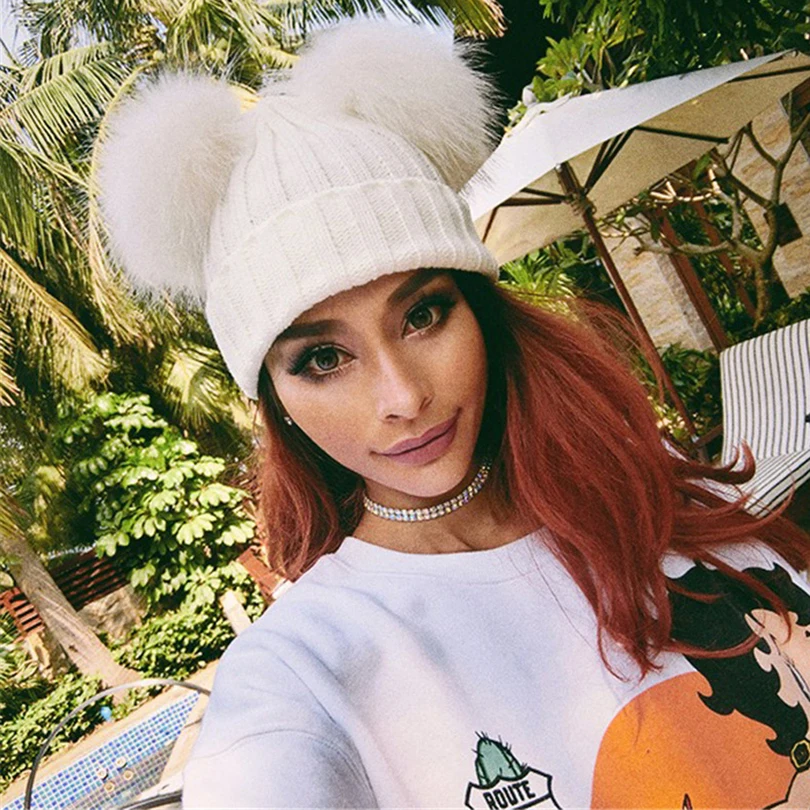 Wol Katun Rajutan Beanies Cap 