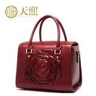 Famous brand top quality  Genuine Leather  women bag   Originality embossing shoulder bag Retro doctor bag