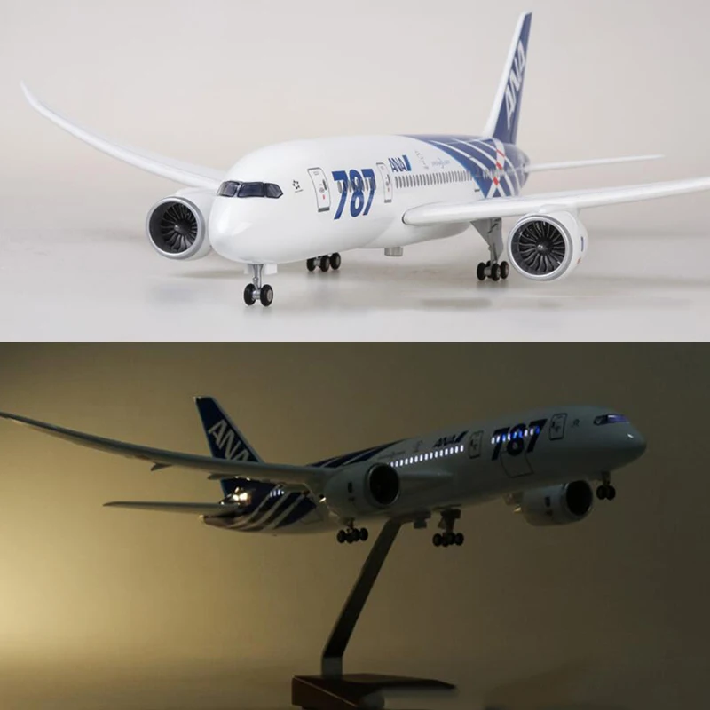 1/130 масштаб 47 см самолет Boeing B787 Dreamliner самолет Япония Ана авиакомпания Модель W светильник и колесо литой пластик Смола самолет