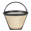 Useful Reusable 10-12 Cup Coffee Filter Permanent Cone-Style Coffee Maker Machine Filter Gold Mesh With Handle Cafe Coffees Tool ► Photo 1/6