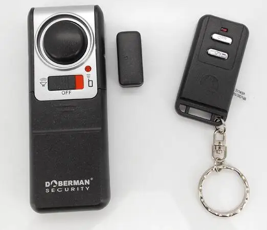 

SE-0119 Free Shipping Doberman Security Wireless Door Alarm with 2 Remote Controls