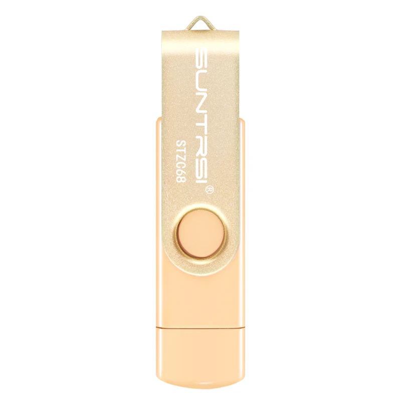 Suntrsi, новинка OTG Флеш накопитель флеш-накопитель USB 3,0 16/32/64G для планшетных ПК/смартфон USB флеш-накопитель мини флеш-накопитель - Цвет: gold