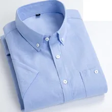 Лето, Новое поступление, деловые мужские модные рубашки с короткими рукавами, чистый хлопок, облегающее платье, рубашка, размер S-2XL