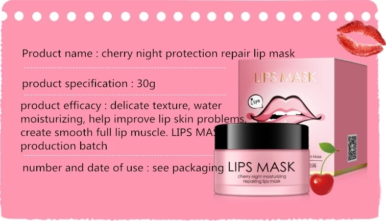 HENKEY lips mask repair  lip wrinkles to improve for sleep Exfoliator lip balm nourish Carry bright lip color Night moisturizing