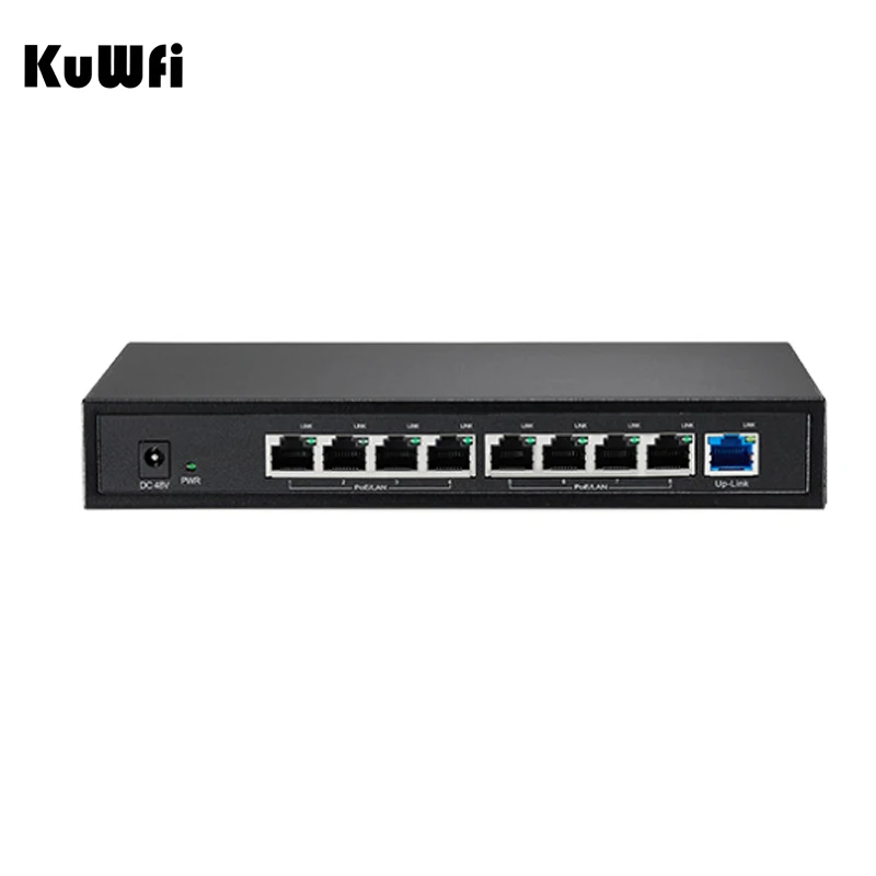 

KuWfi 10/100M Ethernet Switch 24V PoE Switch 9 Ports with SFP Fiber Port Wireless AP Controller Manage for Networking Project