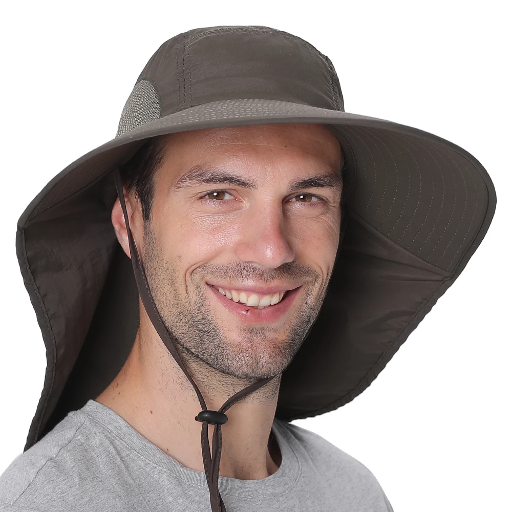 Fishing Sun Hat UV Protection Neck Cover Wide Brim Neck Flap for Travel Camping Hiking Boating sun hats fisherman hat fishing hats