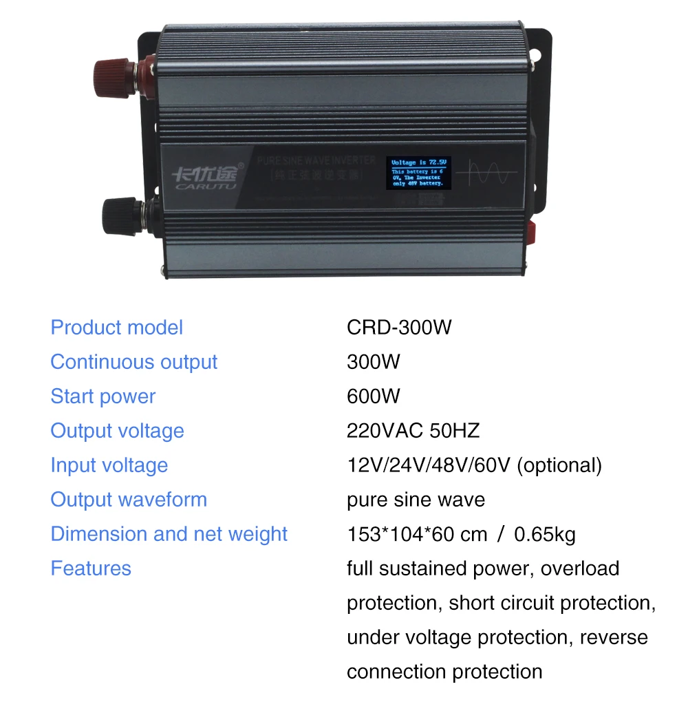 sustain full 300 Вт мощность Солнечный Чистая синусоида Инвертор 12 В 220 В авто Инвертор 24 В для освещения Компьютерный Вентилятор маленький