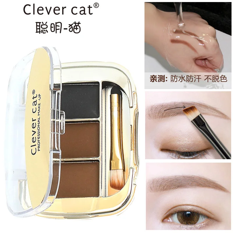 

Eyebrow Powder 3 Colors Eye brow Powder Palette Waterproof Smudge Proof With Eyebrow Brushes Inside