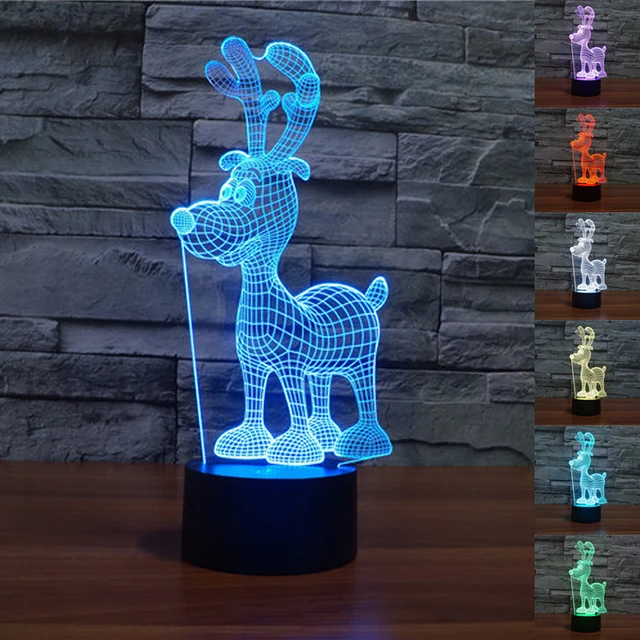 Nieuwe Kleurrijke Kerst rendier 3D Tafellamp Luminaria Led ... Nieuwe Kleurrijke Kerst rendier 3D Tafellamp Luminaria Led ...