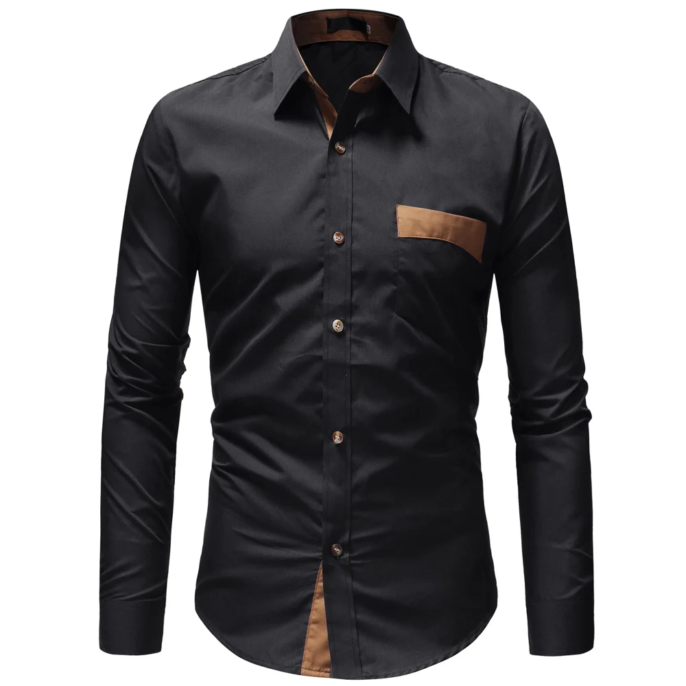 New 2018 Autumn Cotton Dress Shirts High Quality Mens Casual Shirt Fashion Design Men Plus Size XXXL Slim Fit Social Shirts