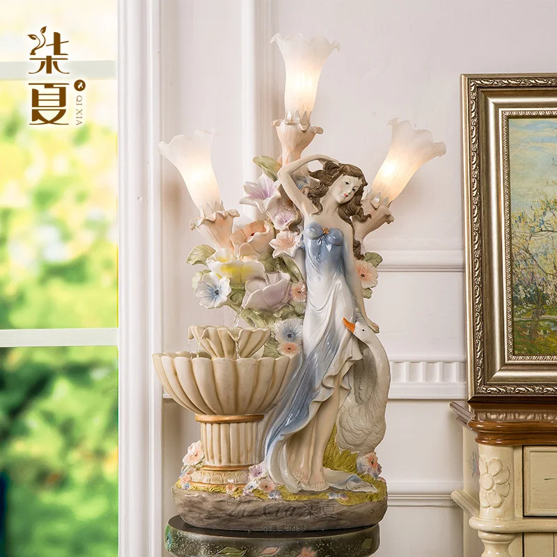  Seven large summer living room bedroom decoration features European style fountain water Zhaocai or - 32635065843