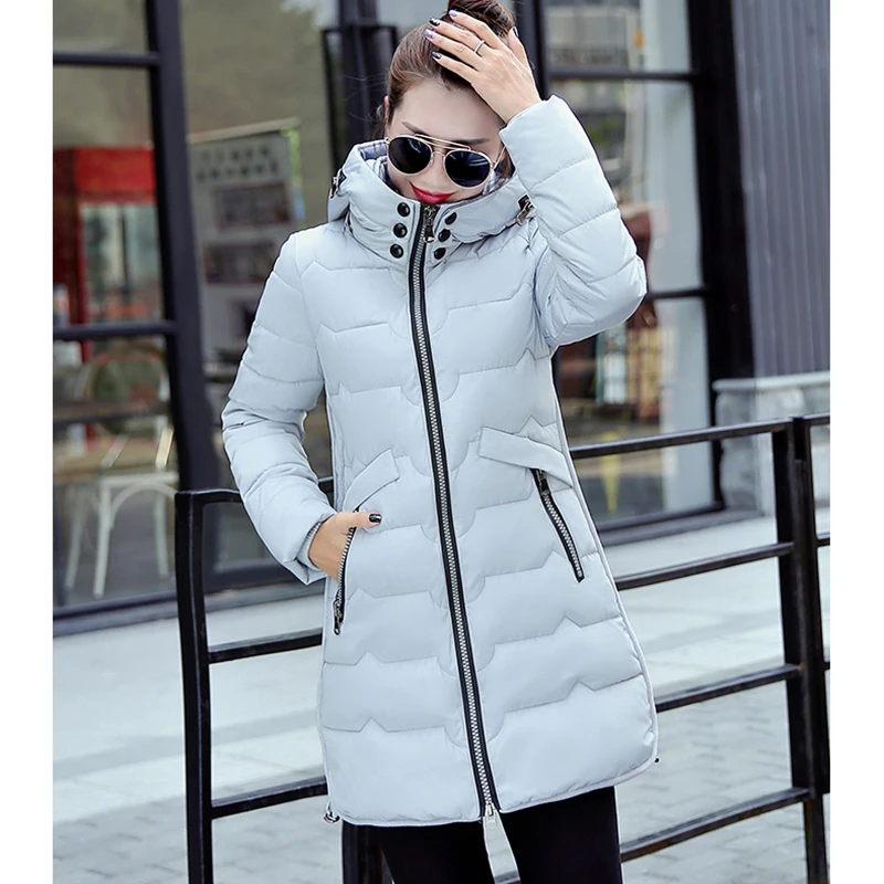 Зимняя куртка женская хлопковая парка пальто Новая мода с Капюшоном Длинная Верхняя одежда приталенного размера плюс 6XL 7XL Женская Стеганая куртка Z110