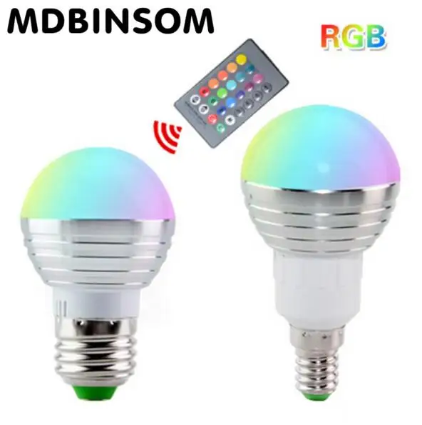 

RGB Colorful LED Bulbs E27 3W Led Spot light auto rotating magic Holiday Bulb Lamps with Remote Control LED Lighting For Home