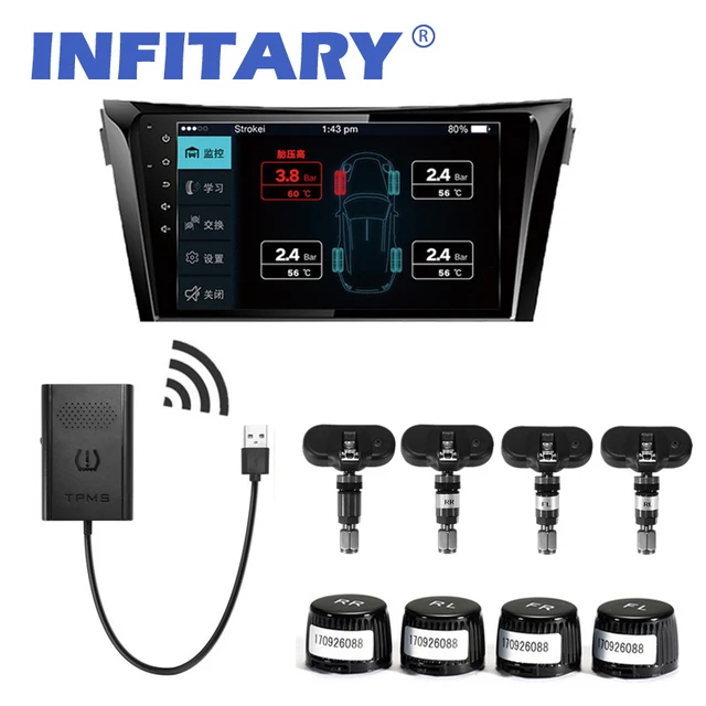 Car Tpms Tire Pressure Monitoring System Car Tpms Tire Pressure Monitoring System, Car Tpms Android Tire Pressure Monitoring System For Os Dvd Player Usb Interface Suit For Renault Peugeot Toyota And All Cars, Car Tpms Tire Pressure Monitoring System