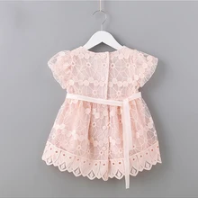 Летнее платье принцессы для маленьких девочек; милые кружевные Модные Платья с цветочным рисунком для маленьких девочек; vestidos; детская одежда