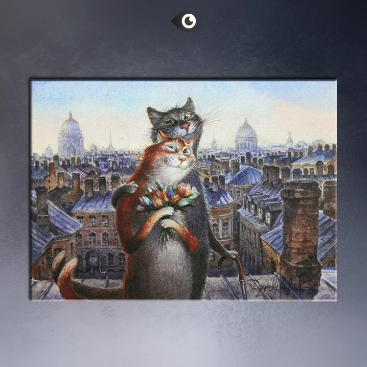 Vladimir Lou Myantdarty Et Son Chat Celebre Livraison Gratuite Peinture A L Huile Reproduction Art Tableau Imprime Sur Toile Gravure Sd03 Aliexpress
